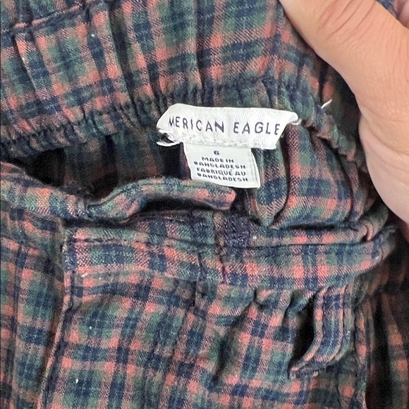 American Eagle Outfitters High-Waisted Plaid Shorts - Navy and Red - Picture 3 of 5